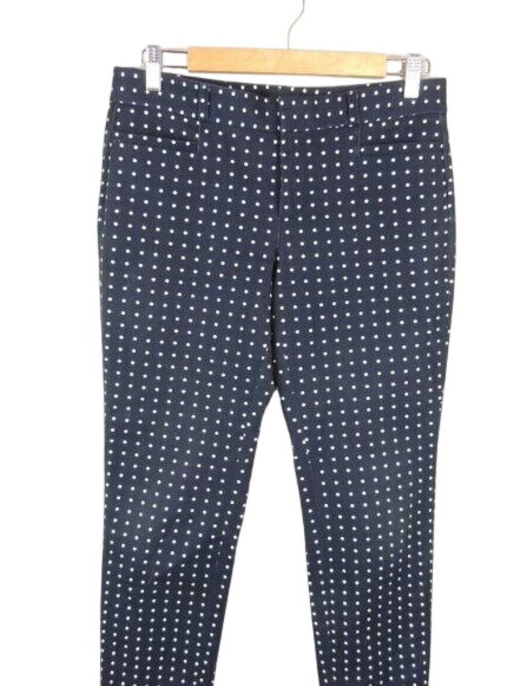 Banana Republic Navy Blue and White Polka Dot Sloan Pant Womens 6 Petite